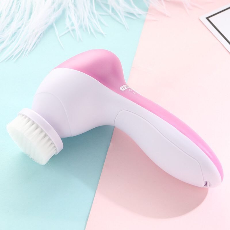 SET SIKAT WAJAH 5 in 1 BRUSH FACIAL KULIT MUKA ELEKTRIK ALAT PEMBERSIH SPA PIJAT MASSAGER LA047P3