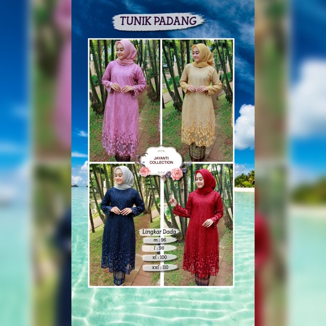 KEBAYA TUNIK TULLE PADANG SET ROK PLISKET/KEBAYA TULLE BORDIR MUTIARA/KEBAYA WISUDA/KEBAYA KONDANGAN