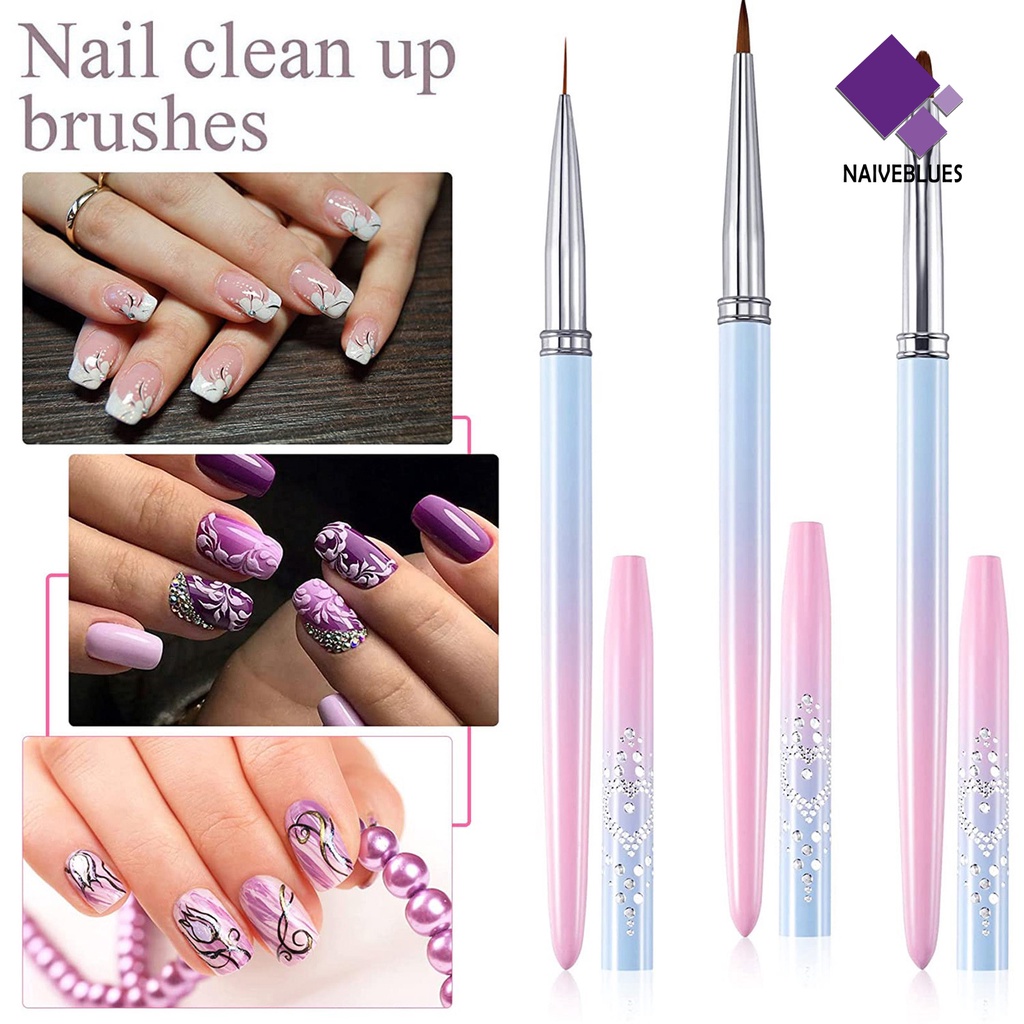 Naiveblue &gt; Kuas Nail Art Gagang Plastik Ergonomis Nyaman