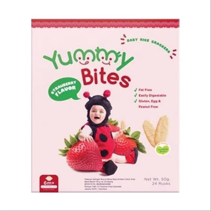 Yummy Bites Baby Rice Creaker / Biskuit Beras Bayi / Biskuit Bayi - (Tersedia varian ukuran dan rasa)