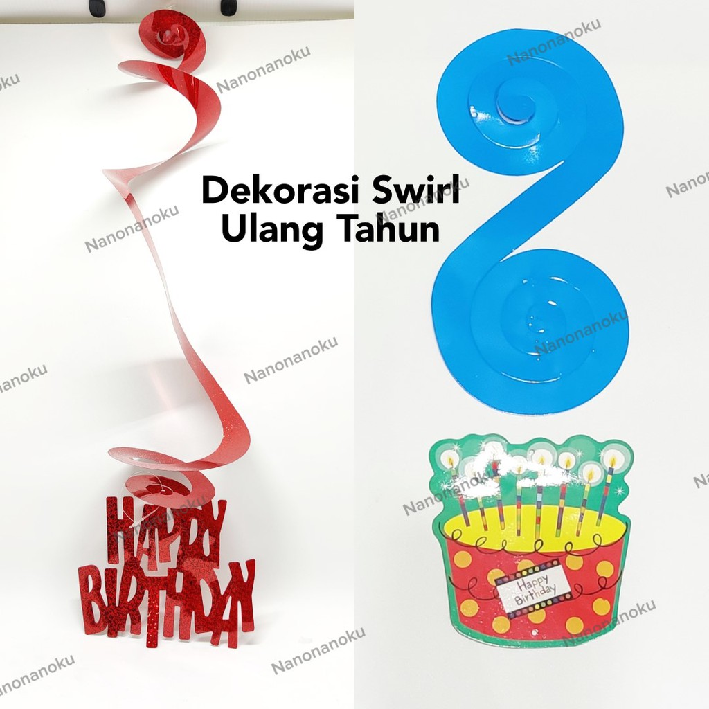 Dekorasi Spiral Swirl Happy Birthday HBD Pesta Party Ultah Gantung