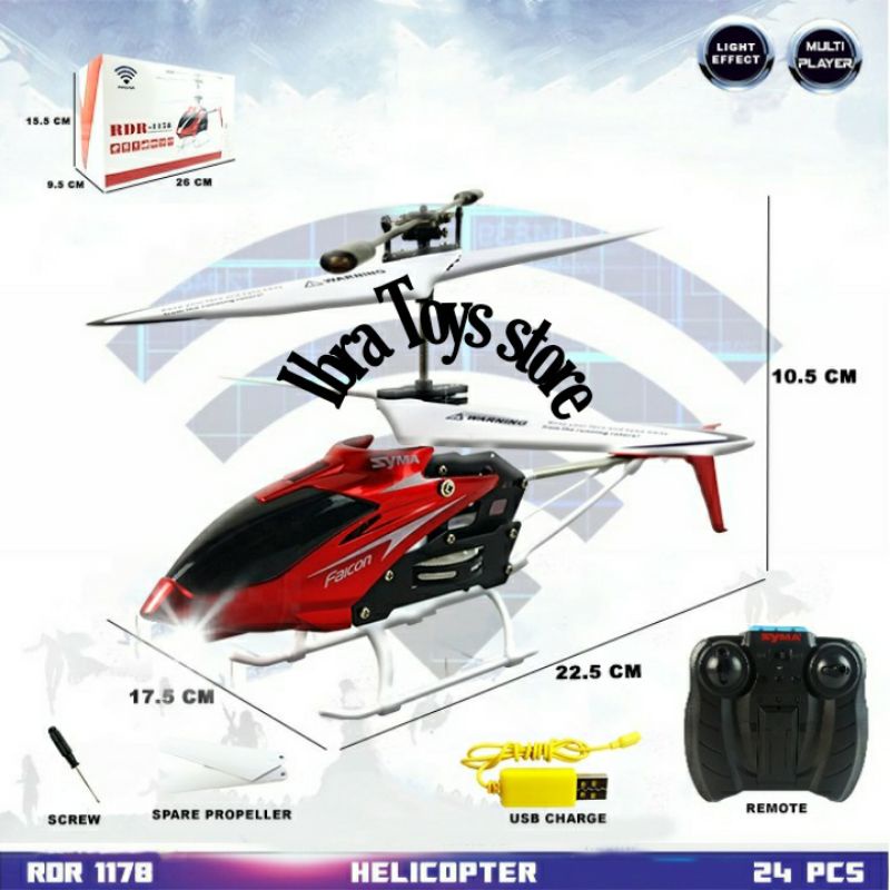 RDR1178 RC Heli Helikopter Helicopter Terbag Remote Remot Control Kontrol Jarak Jauh Besar Murah
