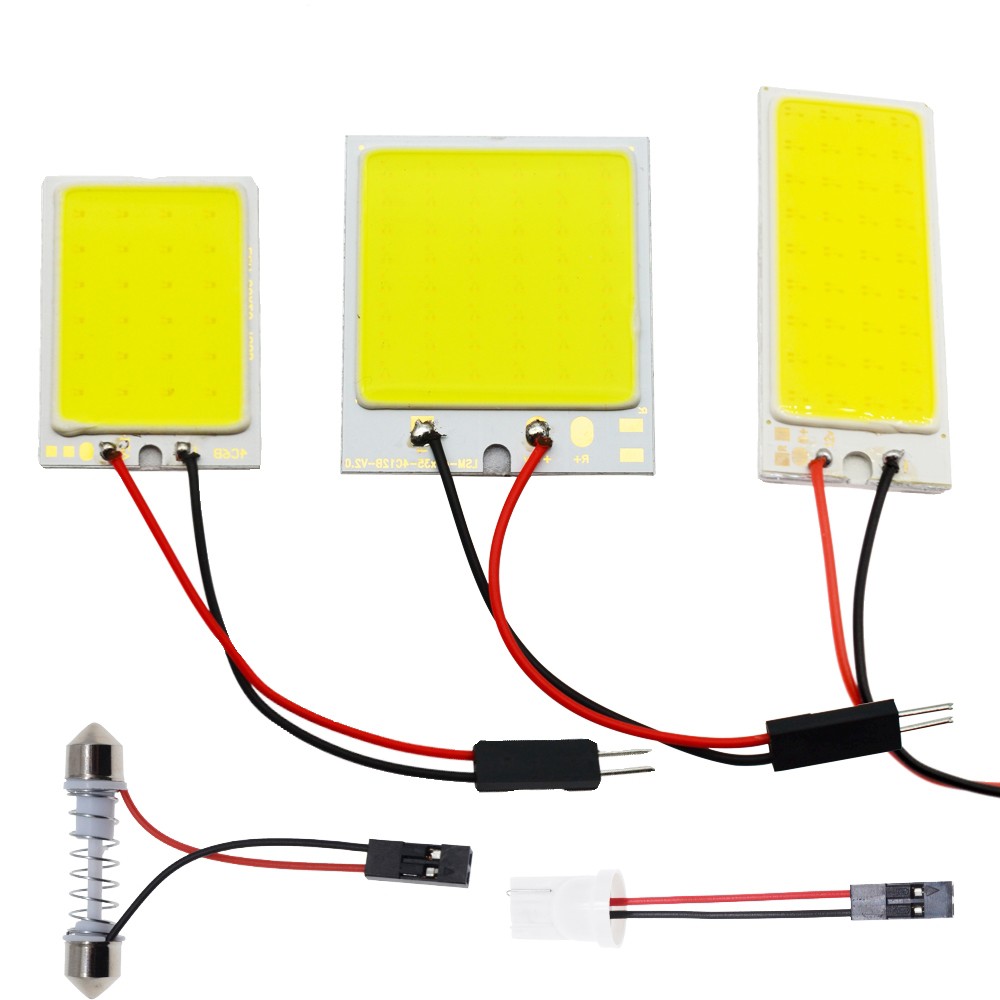 [COD available/Bayar di Tempat] Premium Lampu Panel Interior Mobil Putih 48 SMD COB LED T10 4W 12V