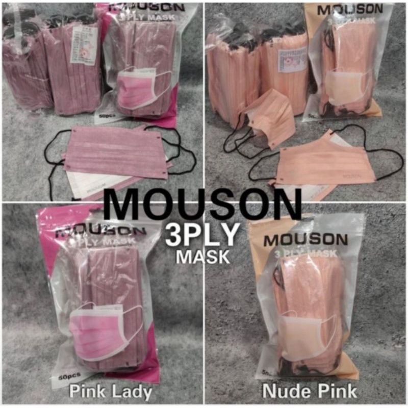 Masker 3 Ply Mouson Embos Premium isi 50 Pcs