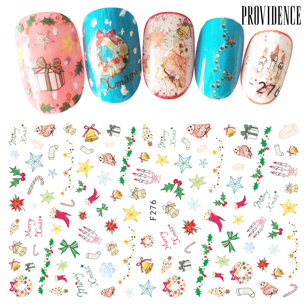 Providence Nail Sticker Christmas Self Adhesive Mini Santa Nail Art Decal Decoration for Fingernail