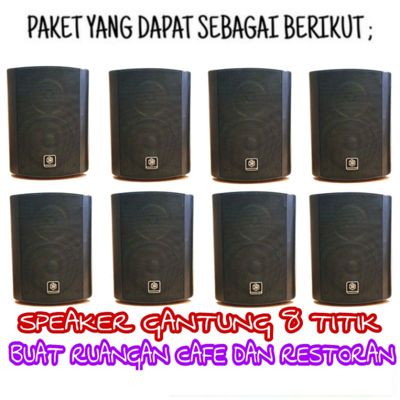 Paket Sound Cafe Dan Restoran Speaker Professional Sound 3R 8 Titik Ampli Bluetooth