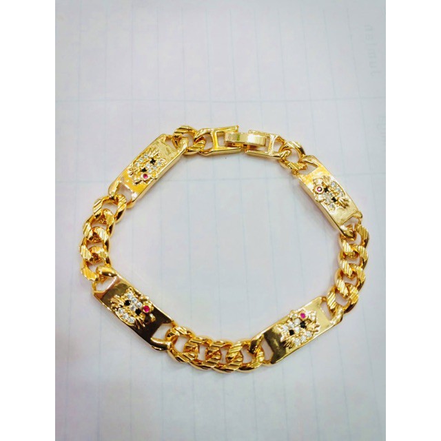 Gelang tangan wanita / lapis emas / yaxiya / xuping / gelang rante plat helokity