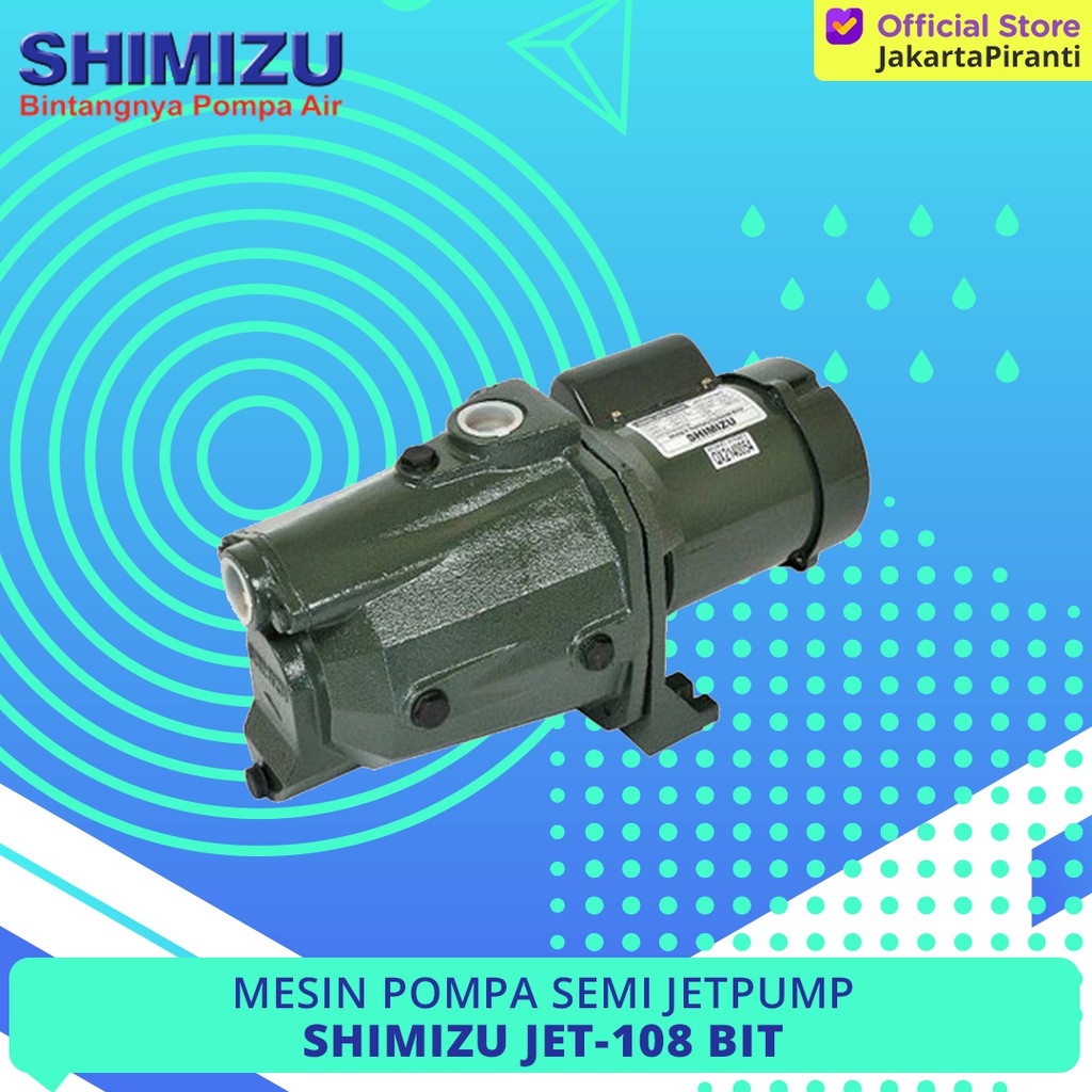 Mesin Pompa Air Sumur Dangkal Semi Jetpump Jetpump Shimizu JET-108 BIT
