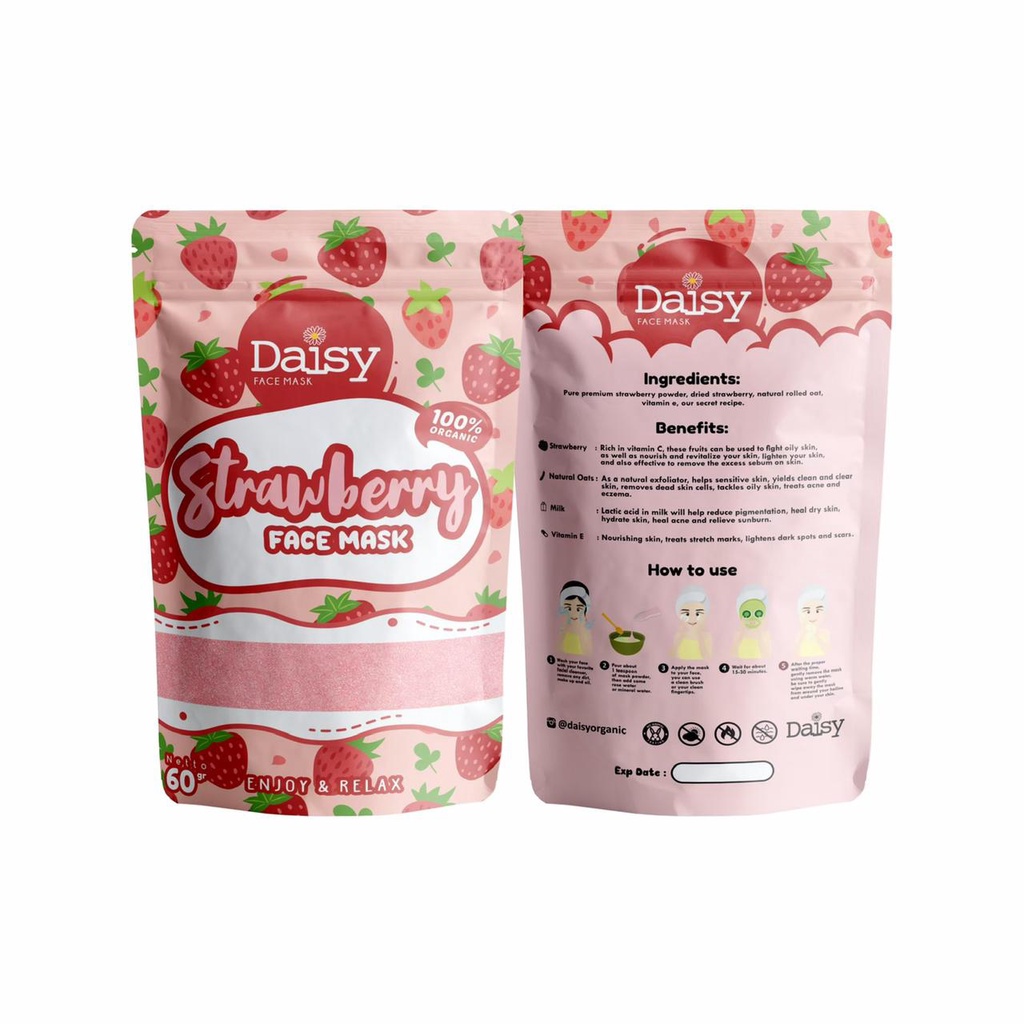 FULL SIZE 60gram Masker Daisy Organic - Masker Wajah Organik - Masker Bubuk