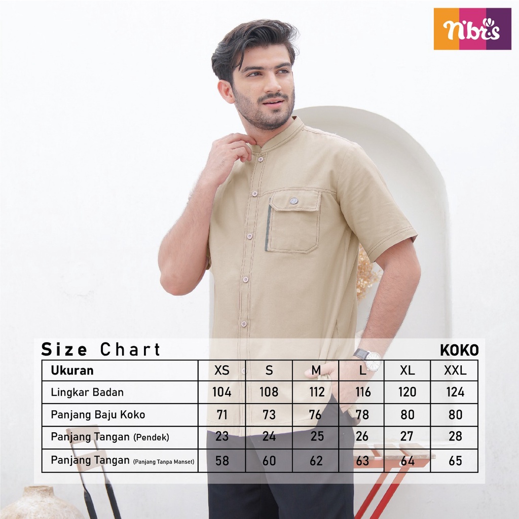 Nibras Koko NK 101 Bahan Cotton Rami Atasan Koko Pria Casual Modern