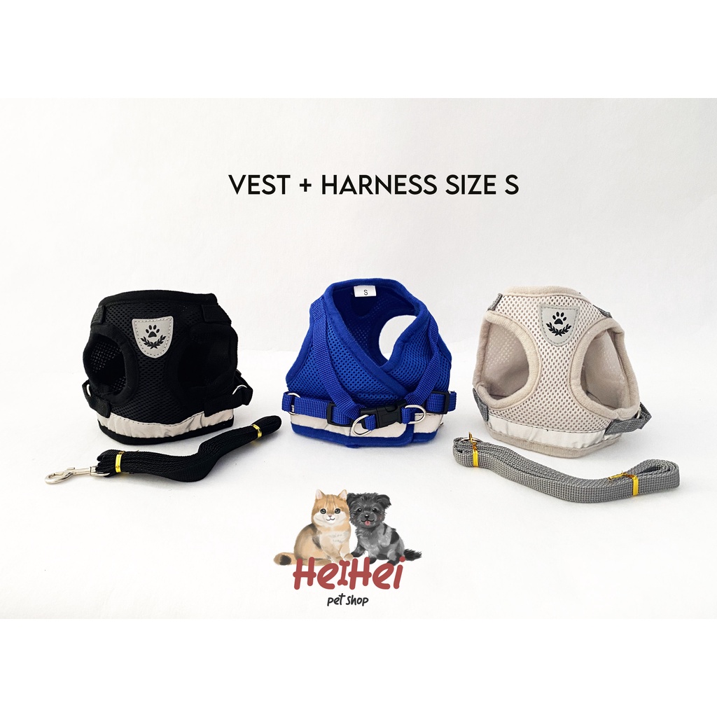 Tali Tuntun dan Rompi Anjing Kucing - Harness + Vest Pet Cat Dog with Reflective