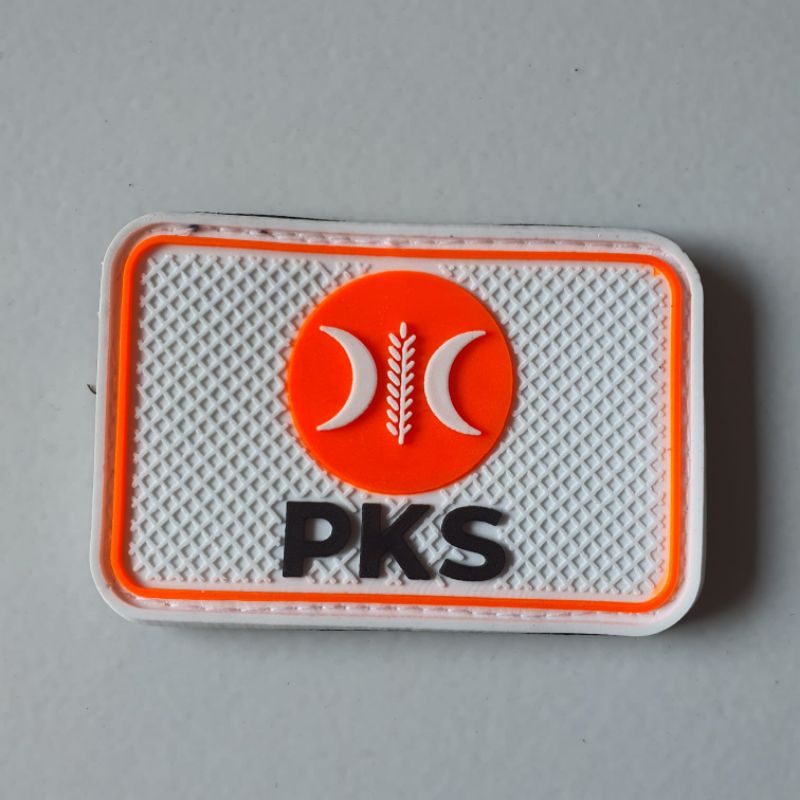 patch rubber logo partai pks/partai keadilan sejahtra/tempelan emblem karet velcro