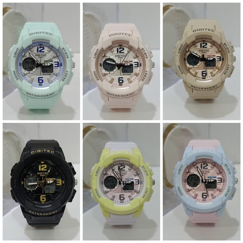 Jam Wanita Digitec  DG 4120T 4120T DG 4120 Original  strap rubber Free  Baterai cadangan
