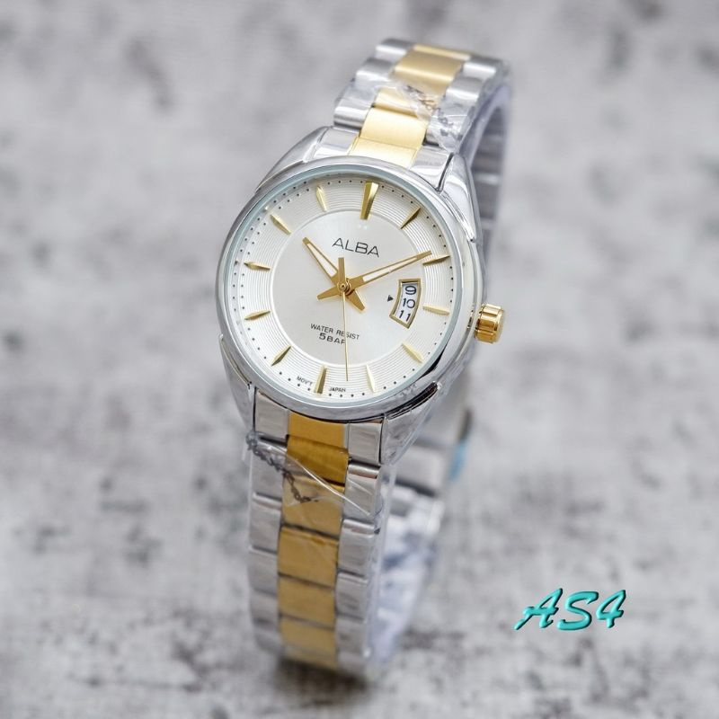 Jam Tangan Wanita Alba 4149 Rantai Date Aktif PREMIUM FREE BATRAI CADANGAN