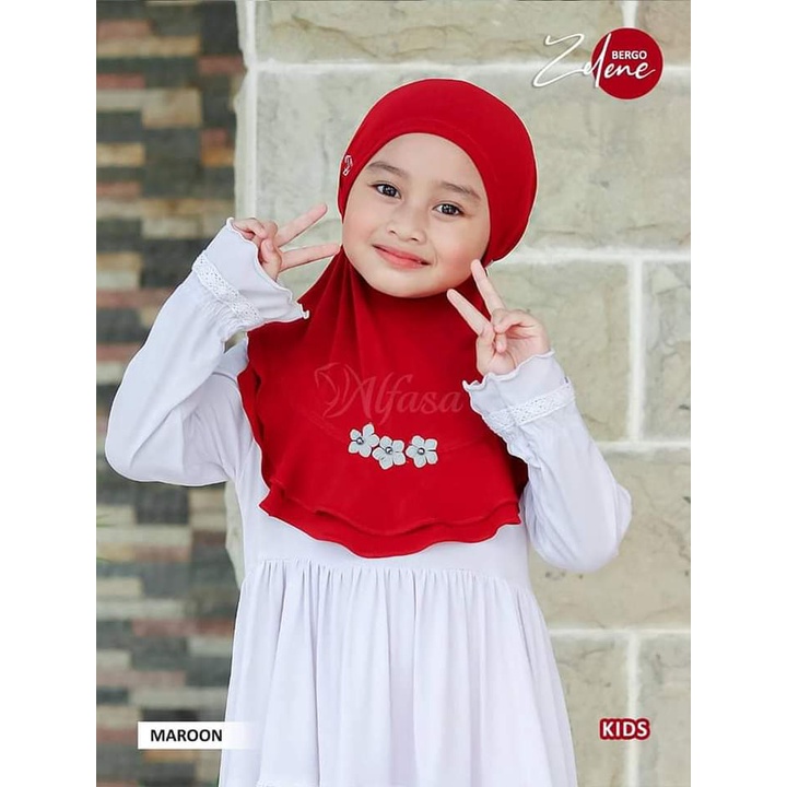COD ✔️ TERBARU BERGO ZELENE KIDS BY ALFASA HIJAB | KERUDUNG INSTAN ANAK VARIASI BUNGA | BERGO DAILY 