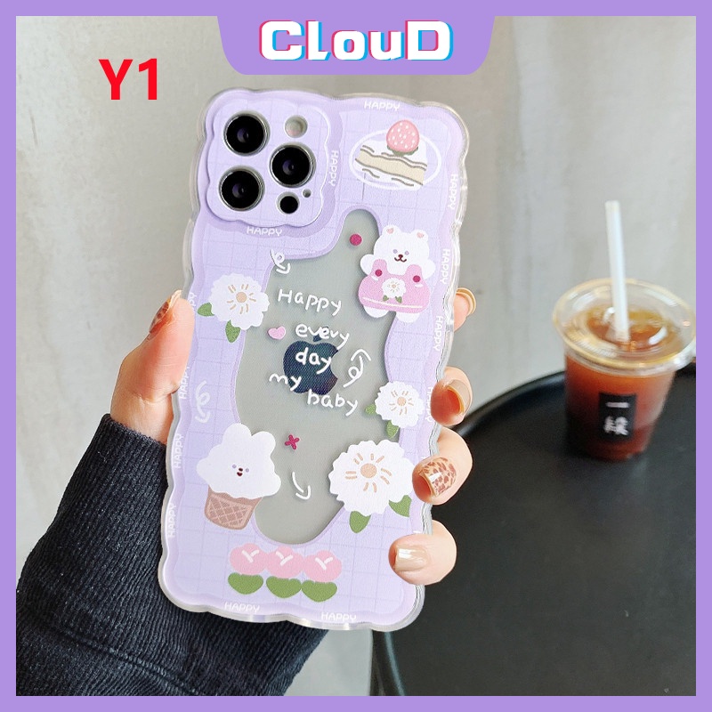 Soft Case Bahan TPU Desain Beruang Kelinci Untuk iPhone X XR XS Max 7 8 plus 11 12 13 Pro Max 6 6s plus SE 2020