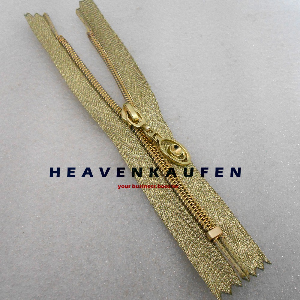 Resleting 15 cm Blink - Blink Mengkilap 15 cm Warna Gold Sangat Muda