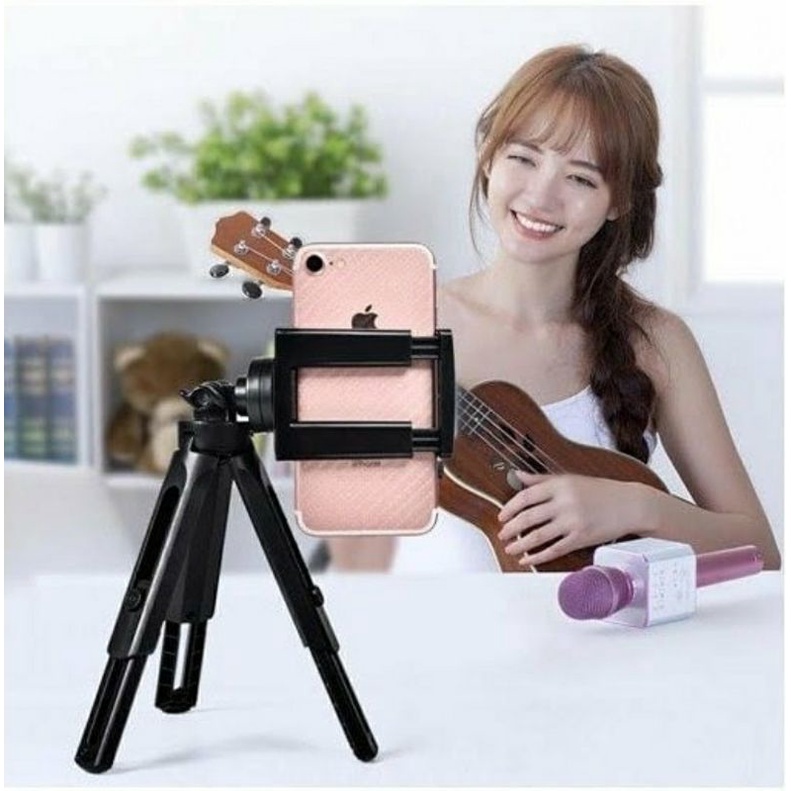 MINI TRIPOD SUPPORT FOR HANDPHONE CAMERA + HOLDER U TRIPOD HANDPHONE HOLDER MEJA