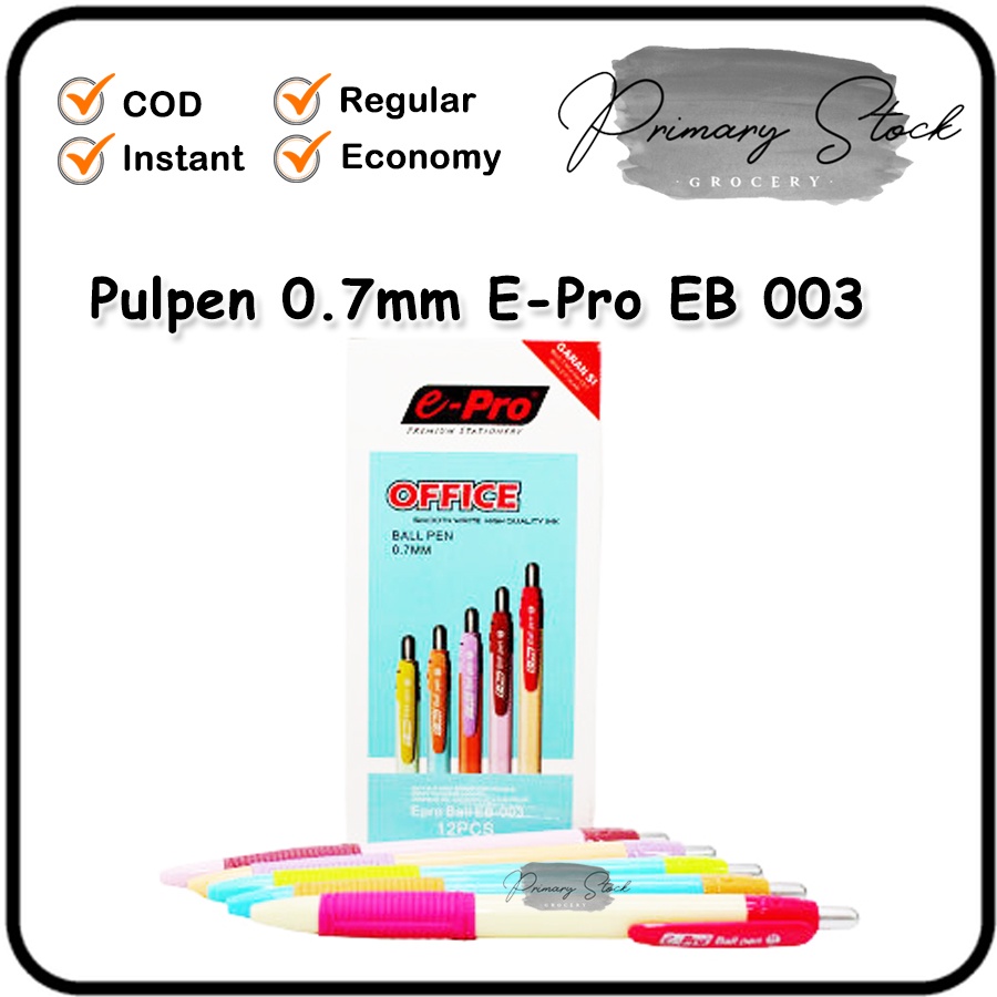 

Pulpen 0.7 mm Tinta Hitam Bulpen Bolpen E - PRO Pulpen Office EB 003