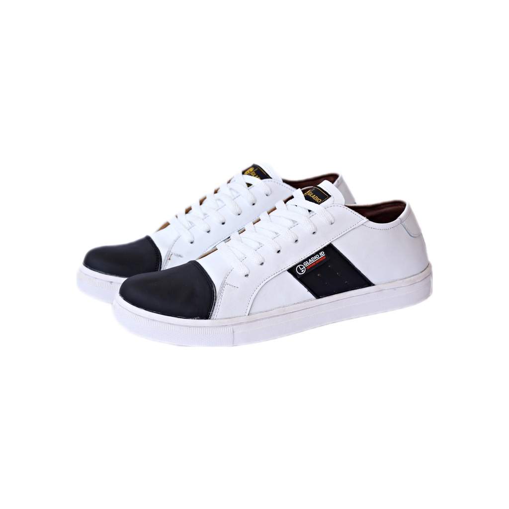 Gladio Jiman Sepatu Kasual Pria Sneaker Kulit Asli Garut Terbaru Ori Kuliah Kondangan Cowok