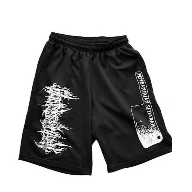 Meshort mothersblood x garasi rebel / celana metal / celana kolor / celana santai short pants