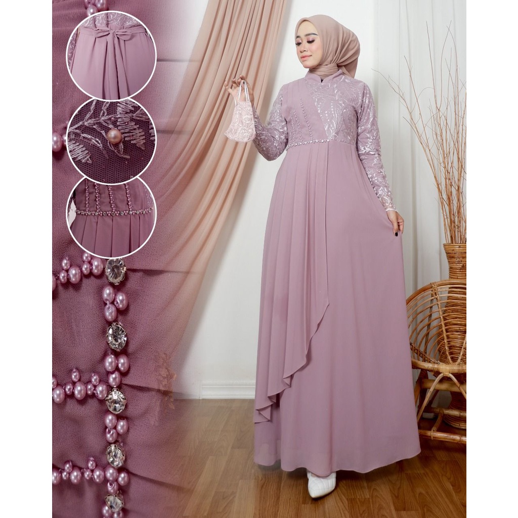 Dress Amira / Kebaya Moder Original Terbaru / Gamis Pesta Kondangan Wisuda Terbaru / Outfit Pesta Wisuda