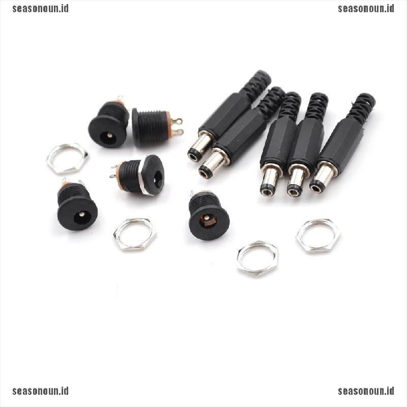 【un】10PCS Female Plug Jack+Male Plug Jack Socket Adapter Connector 5.5*2.5 mm