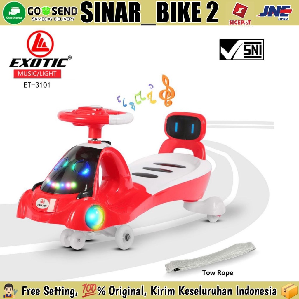 Swingcar EXOTIC ET 3101 Mainan Anak Mobilan Dorong Ayun Stir