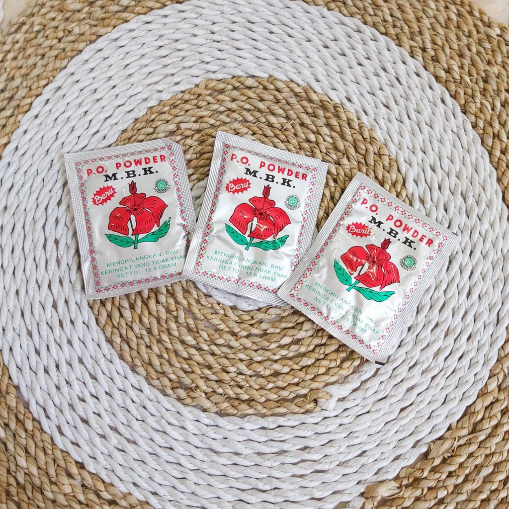 MBK Powder Kemasan Silver dan putih Bedak Anti Bau Badan &amp; Keringat (Sachet)