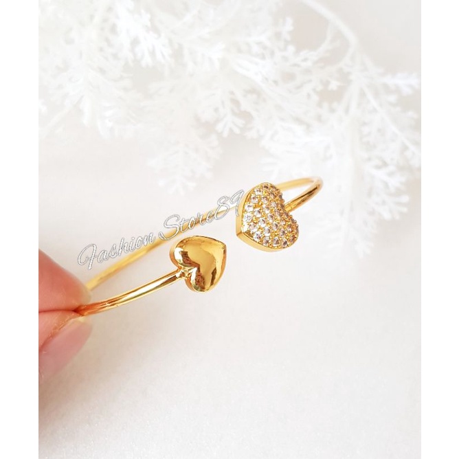 Gelang Bangle Love free size Elastis Lapis Emas impor Perhiasan gelang elastis Dewasa Yaxiya bestquality impor