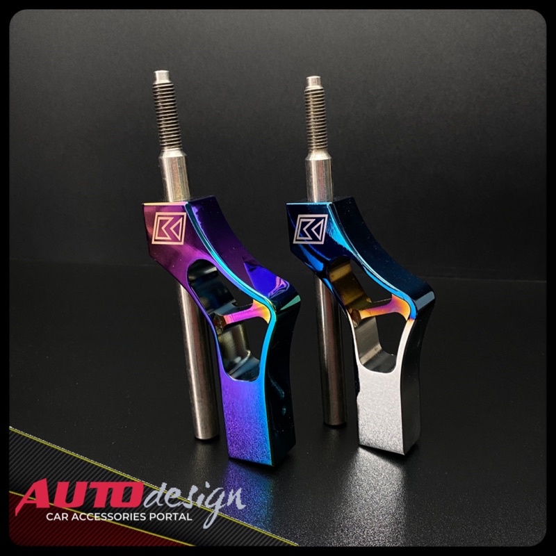 KTUNED Gear Shift Knob Ekstender Mobil Alumunium dan Baja Burn Blue Full Set Universal