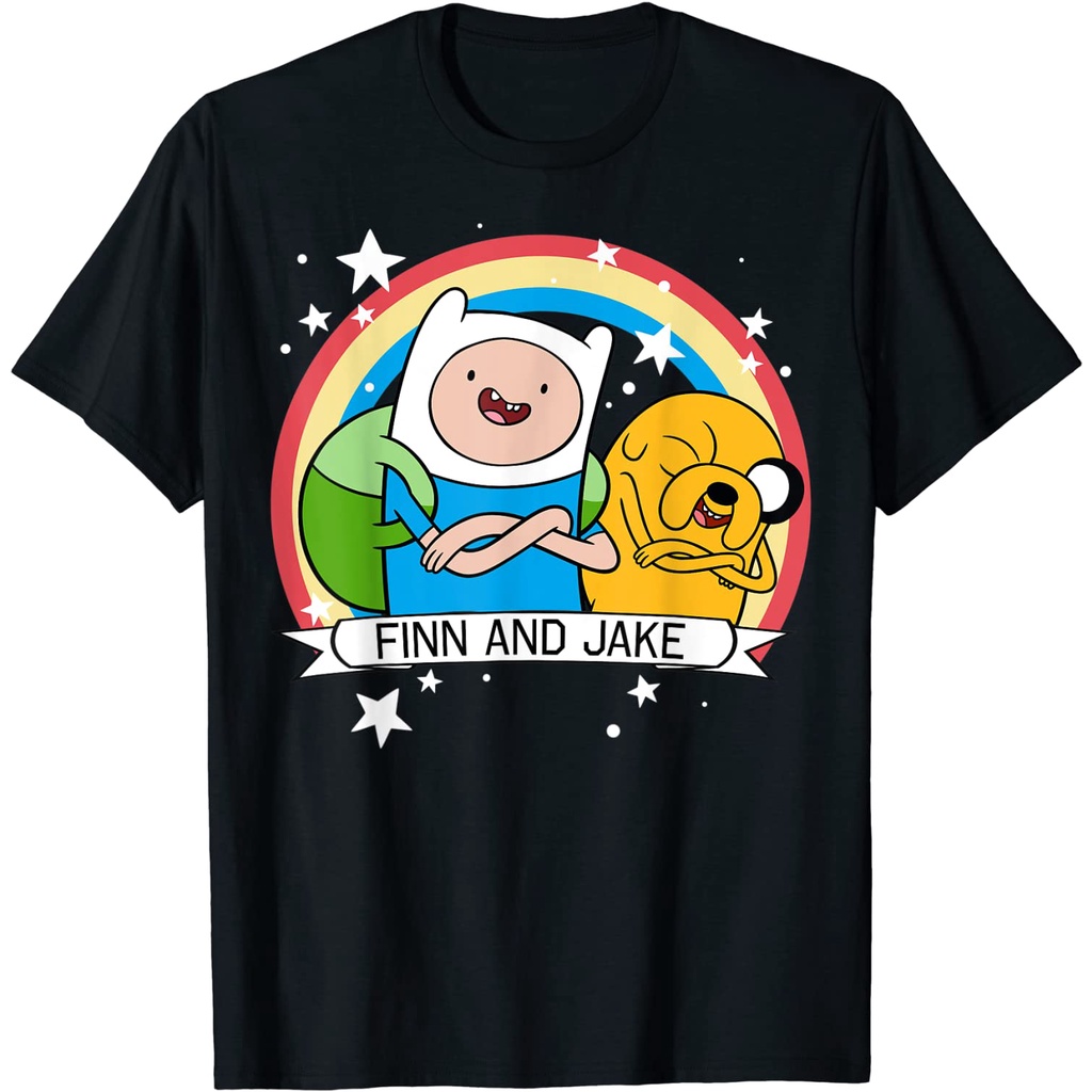 BAJU ANAK CN Adventure Time Finn & Jake Rainbow Banner Graphic T-Shirt