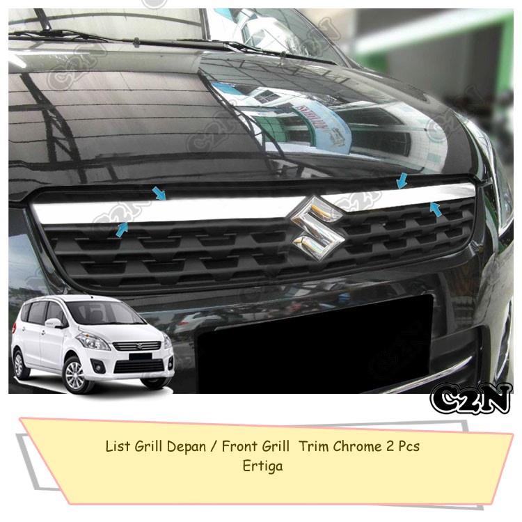List Grill Depan Front Grill Trim Chrome 2 Pcs Mobil Ertiga