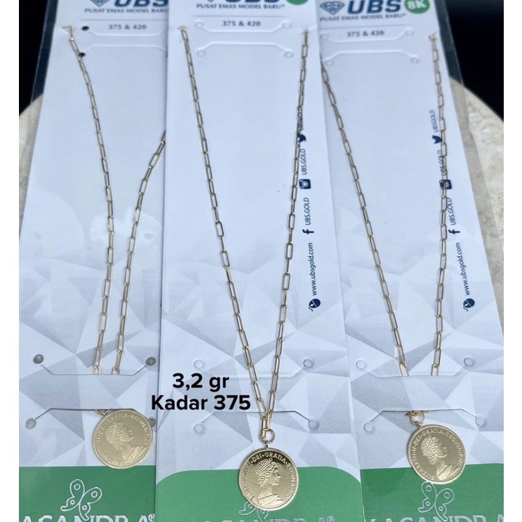 Kalung emas asli koin kadar 375 8karat paperlina edition
