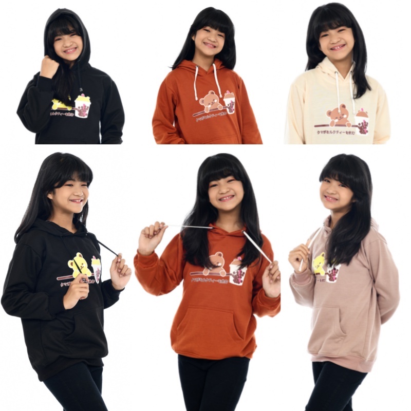 Sweater Anak Perempuan Boba Switer Hoodie Anak Usia 6 Tahun Sampai 13 Tahun