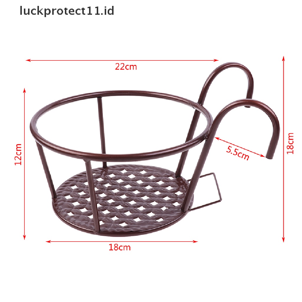 Rak Keranjang Pot Bunga Tanaman Gantung Bentuk Bulat Bahan Besi Untuk Dekorasi Balkon