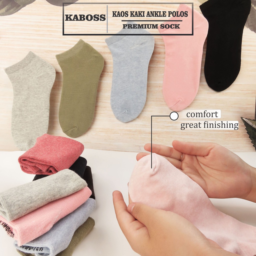 Kaboss Kaos Kaki Semata Kaki Polos Angkel Unisex