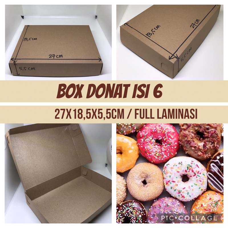 B 24 Box Donat / Donuts isi 6 Laminasi