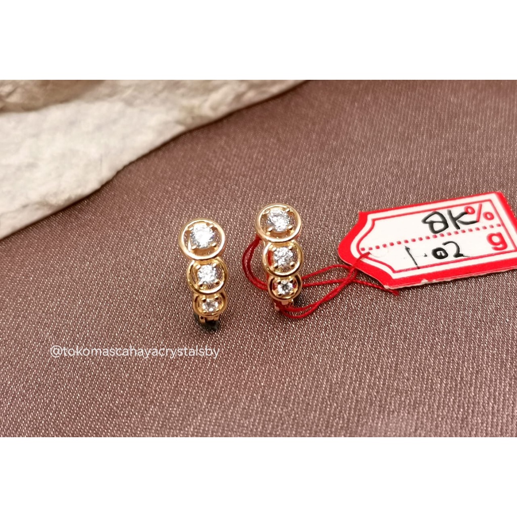 Anting Klip Fahsion Emas kadar 8k 37.5% 375