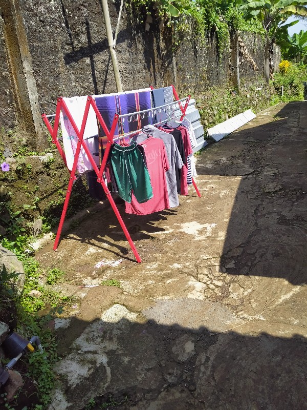 Promo:jemuran/baju/handuk/alumunium-180cm /warna _merah