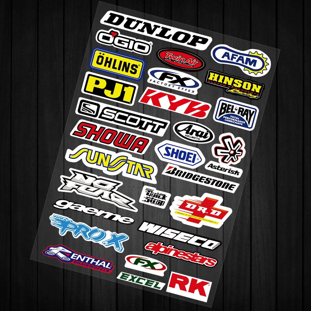 Reflective Moto GP Sticker SHOEI BRIDGESTONE OHLINS Logo Decal Motorcycle Helmet Decoration Stickers