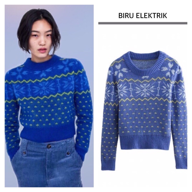 Ekectric Blue Vintage Knit Sweater