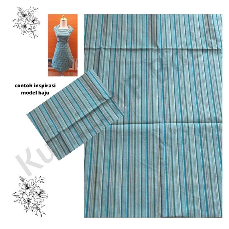 Kain Batik Tenun Warna Biru Muda