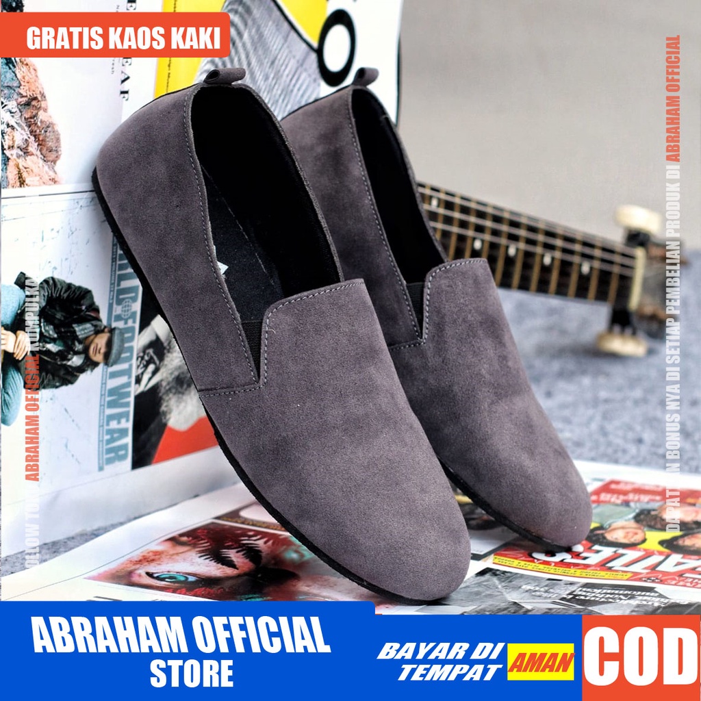 ABRHM x CHORD Sepatu Slip On Pria Sepatu Pria Casual Sepatu Casual Cowok / Cowo Anti Slip Ori Sepatu Kasual Slop Anti Slip Semi Formal Kerja Kuliah Gaya Santai Keren Kekinian Original Murah Terlaris