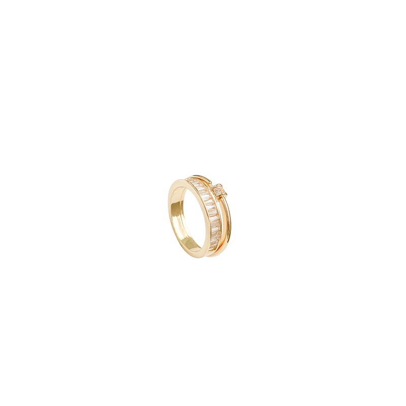 Cincin Jari Telunjuk Desain Lingkaran Polos Hias Zirkon Untuk Wanita
