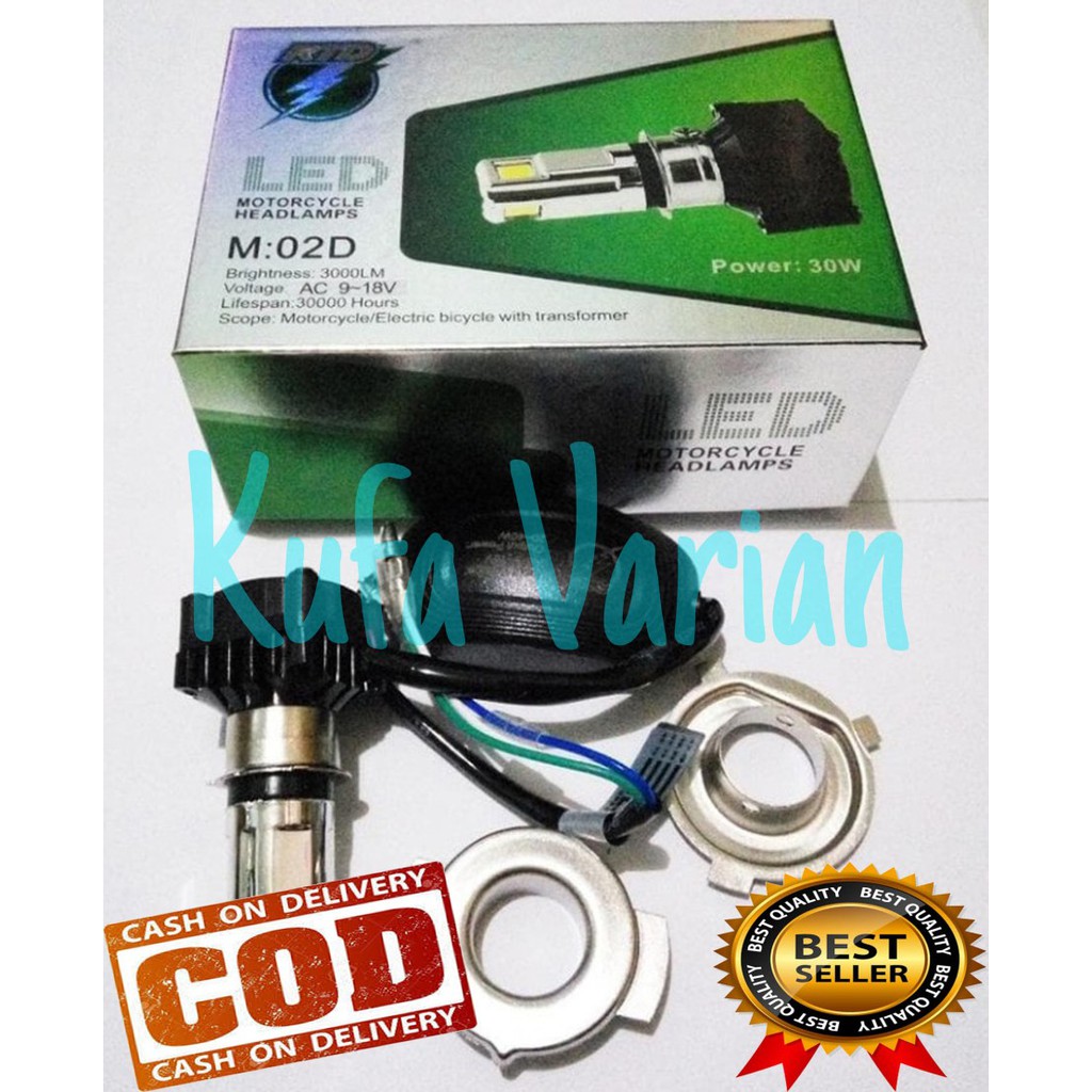 Lampu Utama HID LED 3 sisi ACDC by RTD Original Import RAYTON 3 Sisi mata led PUTIH TERANG ACDC motor vario mio beat nmax lexi aerox adv pcx scoopy fino xeon ninja vixion byson satria fu dll