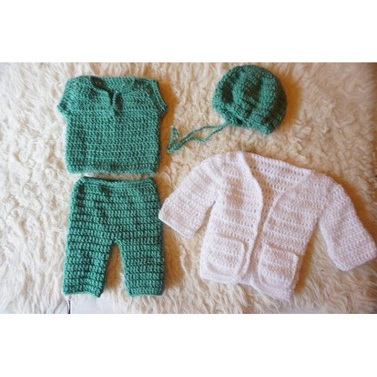 KOSTUM DOKTER BEDAH OPERASI FOTO BAYI / KOSTUM RAJUT BAYI / PROPERTY FOTO BAYI / RAJUT BAYI TERMURAH