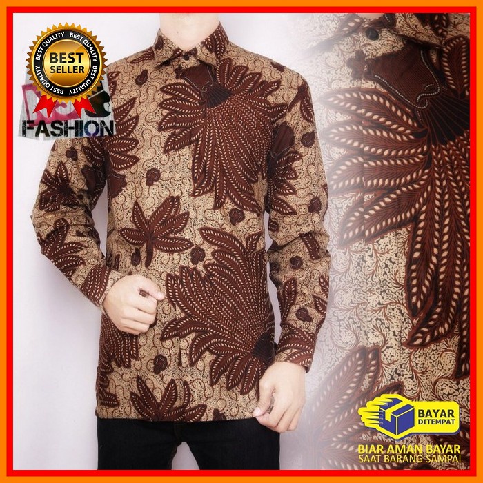 Baju Lengan Panjang Pria Hem Cowok Laki Laki Terbaru Model Keren  XQ708 Kemeja Pria Batik Size M L