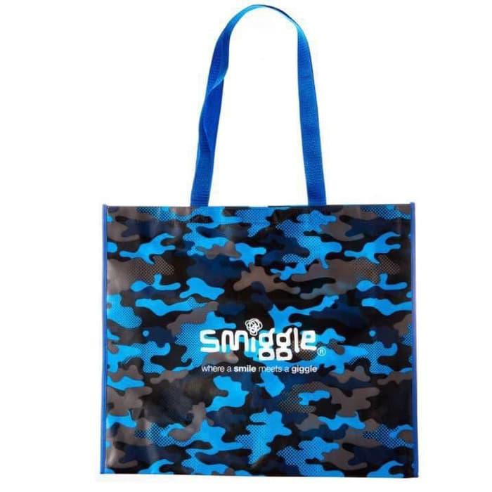 smiggle reusable bag tas plastik army biru hand bag Termurah