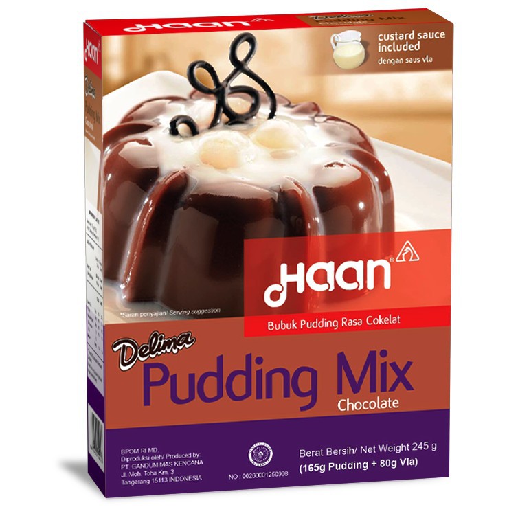 HAAN Pudding Mix Chocolate Puding Coklat Delima 245 gr